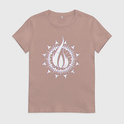 Футболка хлопковая женская In flames - logo neon, цвет: пыльно-розовый