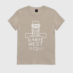 Футболка хлопковая женская Kanye west - kanye west yeezus, цвет: миндальный