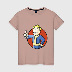 Футболка хлопковая женская Vault boy like, цвет: пыльно-розовый