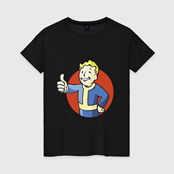 Футболка хлопковая женская Vault boy like, цвет: черный