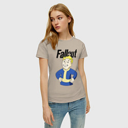 Футболка хлопковая женская Fallout blondie boy, цвет: миндальный — фото 2