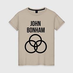 Футболка хлопковая женская John Bonham - Led Zeppelin - legend, цвет: миндальный