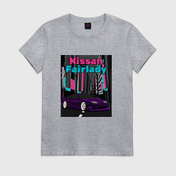 Футболка хлопковая женская Nissan Fairlady Z32 300ZX, цвет: меланж