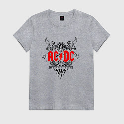 Футболка хлопковая женская ACDC Black Ice с молниями, цвет: меланж