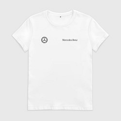 Футболка хлопковая женская Logo Mercedes-Benz, цвет: белый