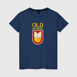 Футболка хлопковая женская Old School emblem, цвет: тёмно-синий
