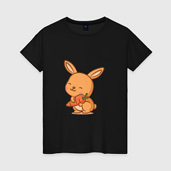Женская футболка Кролик и морковка