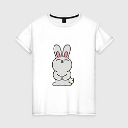 Футболка хлопковая женская Cute Rabbit, цвет: белый