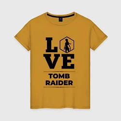 Футболка хлопковая женская Tomb Raider love classic, цвет: горчичный