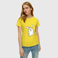 Футболка хлопковая женская Happy Bunny, цвет: желтый — фото 2