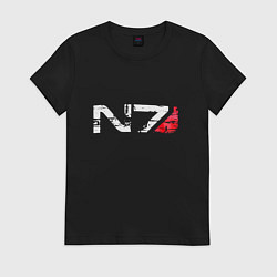 Футболка хлопковая женская Mass Effect N7 - Logotype, цвет: черный
