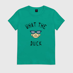 Футболка хлопковая женская What The Duck?, цвет: зеленый
