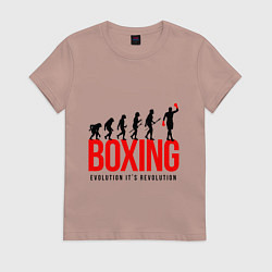 Футболка хлопковая женская Boxing evolution, цвет: пыльно-розовый