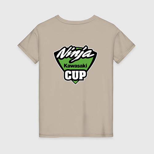 Женская футболка Kawasaki Ninja Cup - Девушка за рулём / Миндальный – фото 2
