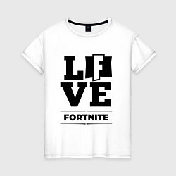 Футболка хлопковая женская Fortnite love classic, цвет: белый