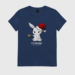 Футболка хлопковая женская Bunny its too early, цвет: тёмно-синий