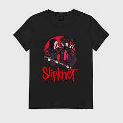 Футболка хлопковая женская Slipknot rock, цвет: черный