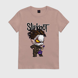 Футболка хлопковая женская Slipknot - art, цвет: пыльно-розовый