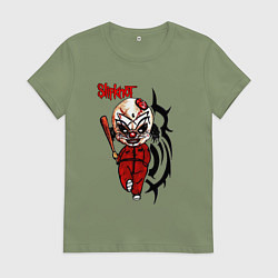 Футболка хлопковая женская Slipknot fan, цвет: авокадо