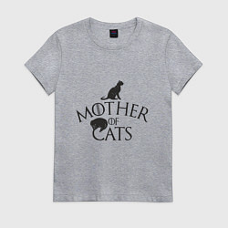 Футболка хлопковая женская Мать котов, цвет: меланж