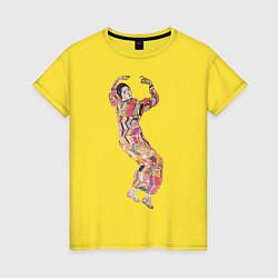 Футболка хлопковая женская Fraulein Beer Egon Schiele, цвет: желтый