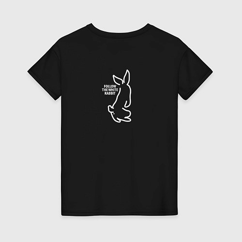 Женская футболка Следуй за кроликом / Черный – фото 2