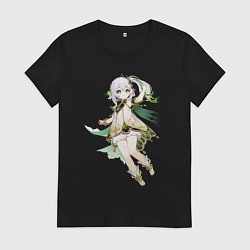 Футболка хлопковая женская Нахида - Genshin Impact, цвет: черный