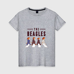 Футболка хлопковая женская Beagles, цвет: меланж
