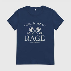 Футболка хлопковая женская Barbarian - I Would Like To Rage, цвет: тёмно-синий