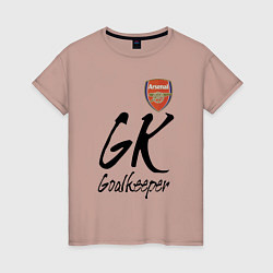 Футболка хлопковая женская Arsenal - London - goalkeeper, цвет: пыльно-розовый