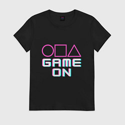 Футболка хлопковая женская Game on, цвет: черный
