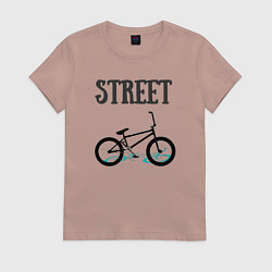 Футболка хлопковая женская Street BMX, цвет: пыльно-розовый
