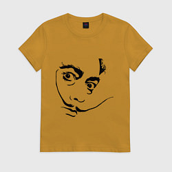 Футболка хлопковая женская Salvador Domingo Felipe Jacinto Dali, цвет: горчичный