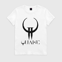 Футболка хлопковая женская Quake II logo, цвет: белый