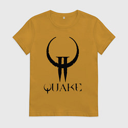 Футболка хлопковая женская Quake II logo, цвет: горчичный