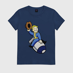 Футболка хлопковая женская Vault boy - bomb rider, цвет: тёмно-синий