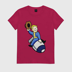 Футболка хлопковая женская Vault boy - bomb rider, цвет: маджента