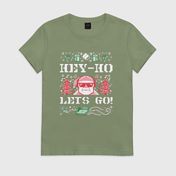 Футболка хлопковая женская Hey-ho lets go, цвет: авокадо