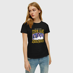 Футболка хлопковая женская Bee Gees группа, цвет: черный — фото 2