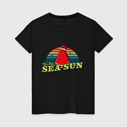 Футболка хлопковая женская Sea-sun, цвет: черный