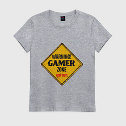 Футболка хлопковая женская Gamer zone - keep out, цвет: меланж