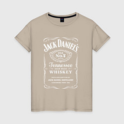 Футболка хлопковая женская Jack Daniels, цвет: миндальный