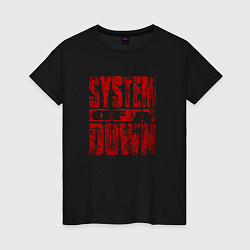 Футболка хлопковая женская System of a Down ретро стиль, цвет: черный