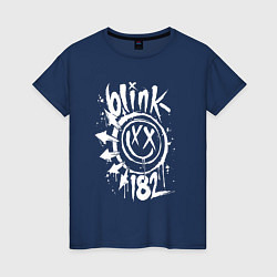 Футболка хлопковая женская Blink 182 logo, цвет: тёмно-синий
