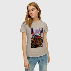 Футболка хлопковая женская Blink bear, цвет: миндальный — фото 2
