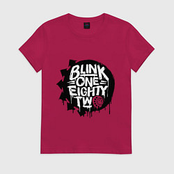 Футболка хлопковая женская Blink one eighty two, цвет: маджента