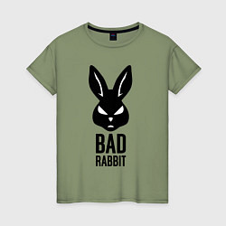Футболка хлопковая женская Bad rabbit, цвет: авокадо
