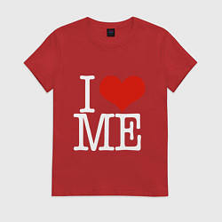 Футболка хлопковая женская I love me, цвет: красный