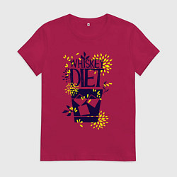 Футболка хлопковая женская Виски диета, цвет: маджента