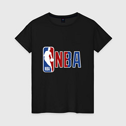 Футболка хлопковая женская NBA - big logo, цвет: черный